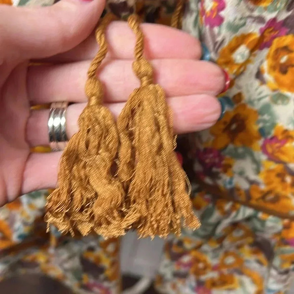 This & That Floral Boho Balloon Sleeve Ruffle Peasant Top Size Small - Picture 4 of 10